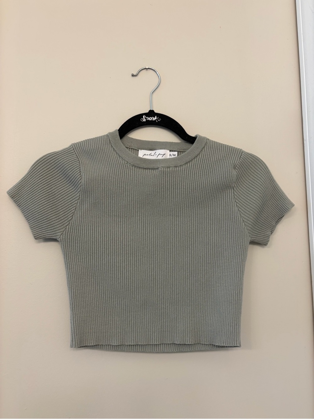 Petal & Pup Ribbed Knit Top in Sage